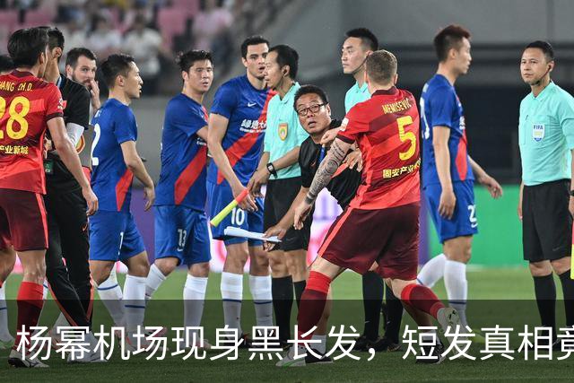 杨幂机场现身黑长发，短发真相竟是假发